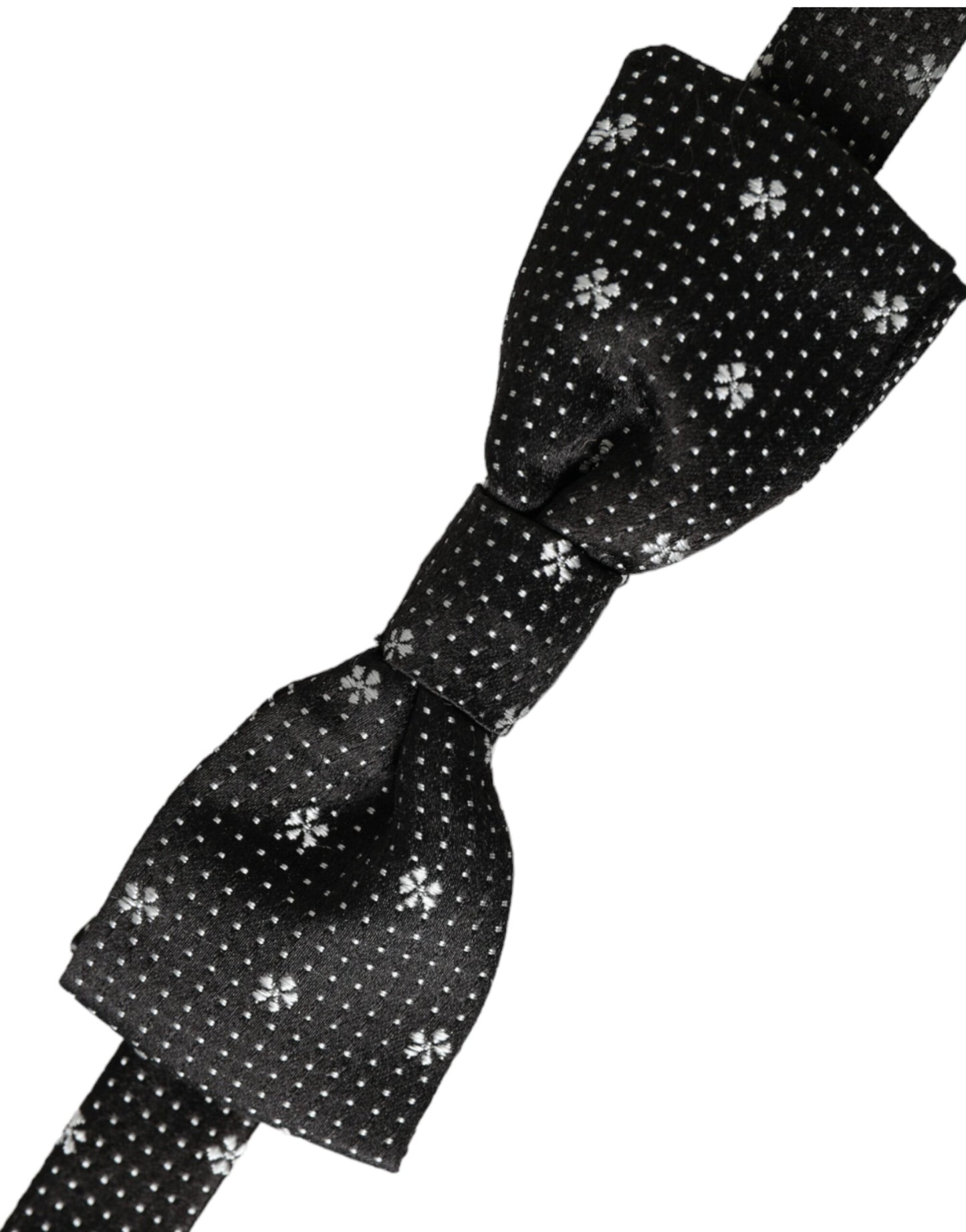 Dolce & Gabbana Black Silk Floral Adjustable Neck Men Papillon Bow Tie Dolce & Gabbana