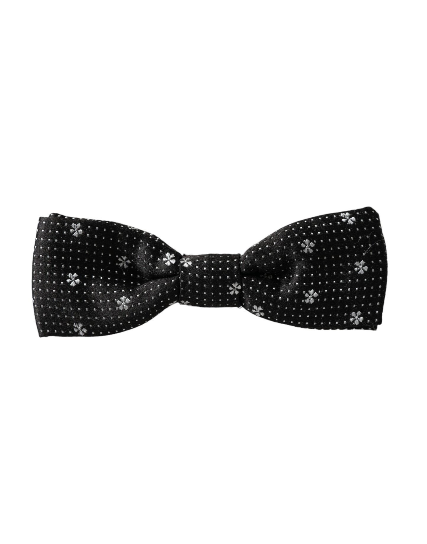 Dolce & Gabbana Black Silk Floral Adjustable Neck Men Papillon Bow Tie Dolce & Gabbana