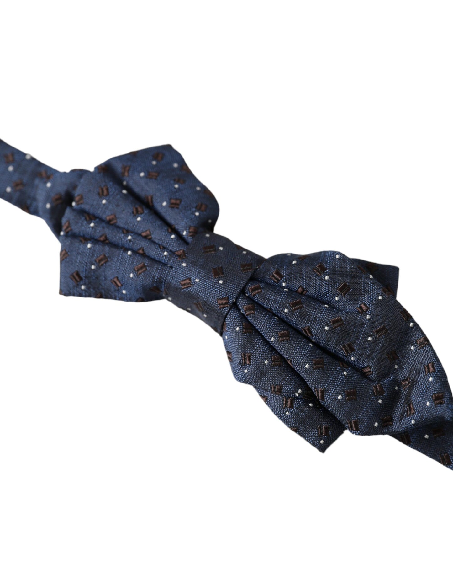 Dolce & Gabbana Navy Blue Silk Patterned Adjustable Men Papillon Bow Tie Dolce & Gabbana