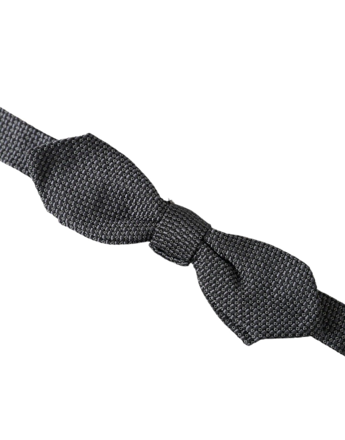 Dolce & Gabbana Gray Silk Weaved Adjustable Neck Men Papillon Bow Tie Dolce & Gabbana