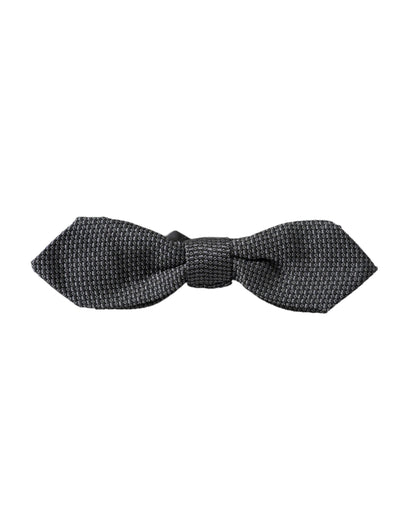 Dolce & Gabbana Gray Silk Weaved Adjustable Neck Men Papillon Bow Tie Dolce & Gabbana