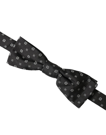 Dolce & Gabbana Black Silk Fantasy Adjustable Neck Men Papillon Bow Tie Dolce & Gabbana