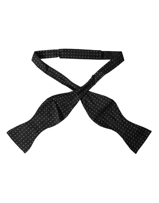 Dolce & Gabbana Black Silk Polka Dot Slim Skinny Necktie Men Bow Tie Dolce & Gabbana