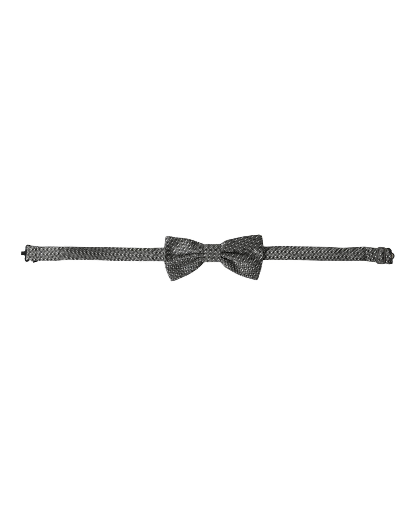 Dolce & Gabbana Gray Silk Patterned Adjustable Neck Men Bow Tie Dolce & Gabbana