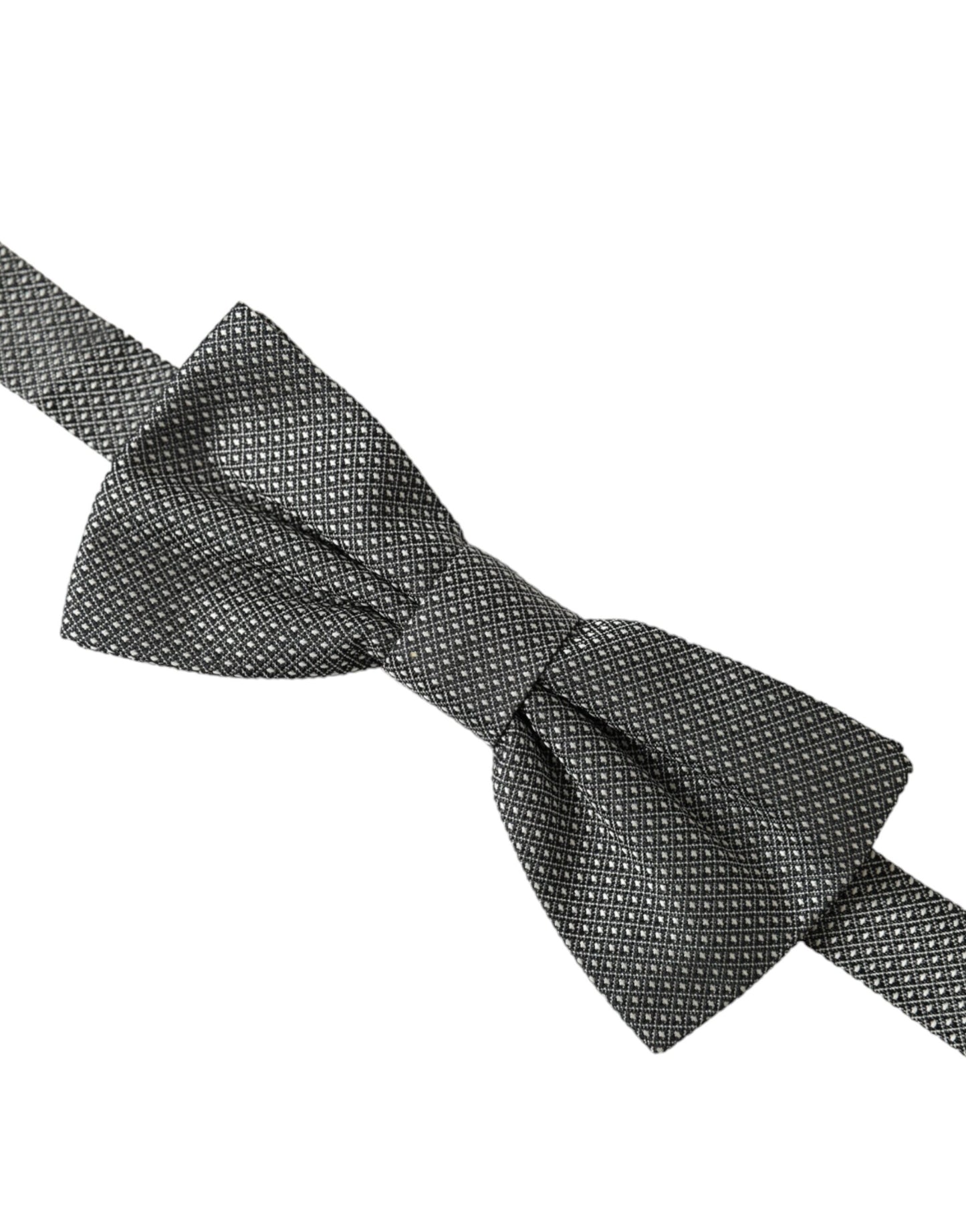 Dolce & Gabbana Gray Silk Patterned Adjustable Neck Men Bow Tie Dolce & Gabbana