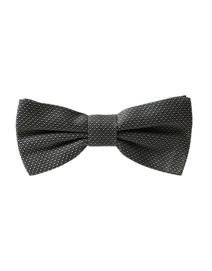 Dolce & Gabbana Gray Silk Patterned Adjustable Neck Men Bow Tie Dolce & Gabbana