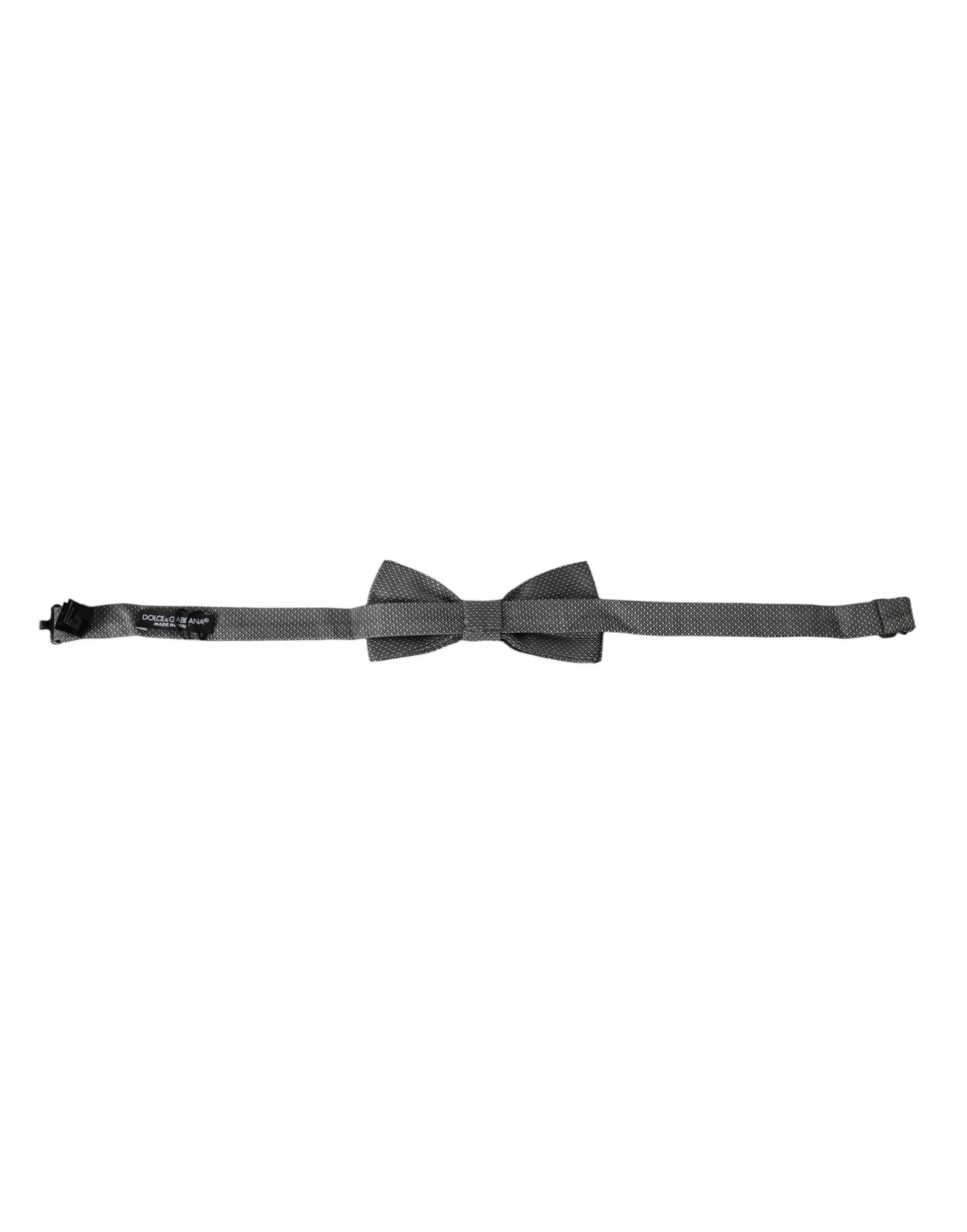 Dolce & Gabbana Gray Silk Patterned Adjustable Neck Men Bow Tie Dolce & Gabbana