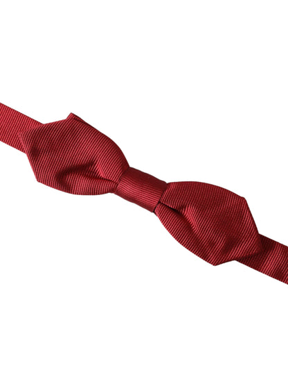 Dolce & Gabbana Red Silk Jacquard Adjustable Neck Men Bow Tie Dolce & Gabbana