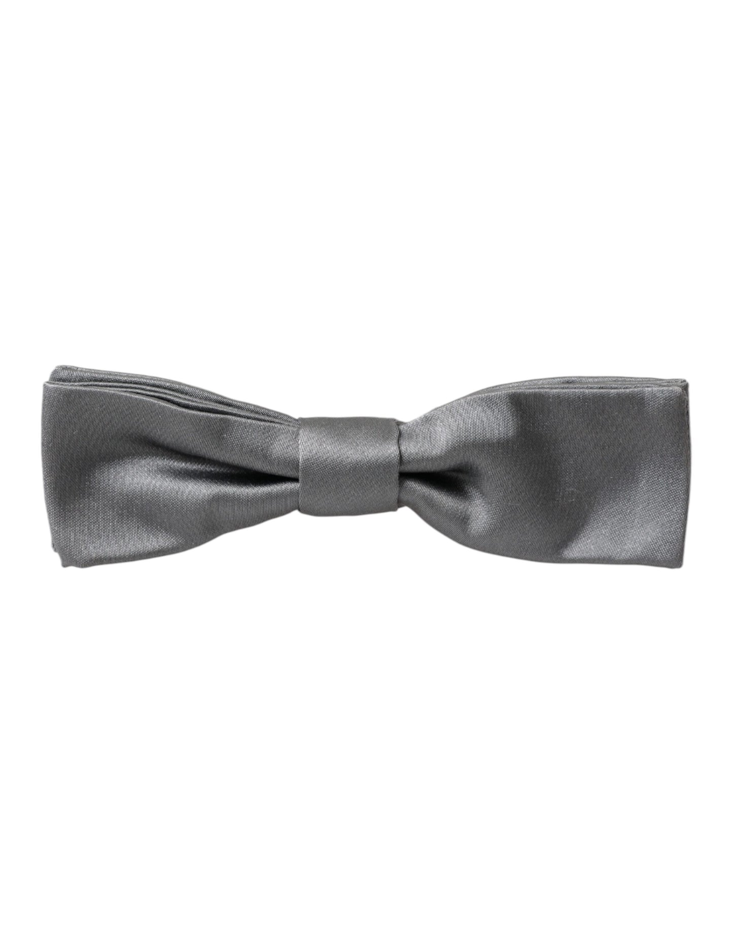 Dolce & Gabbana Gray Satin Silk Adjustable Neck Men Papillon Bow Tie Dolce & Gabbana