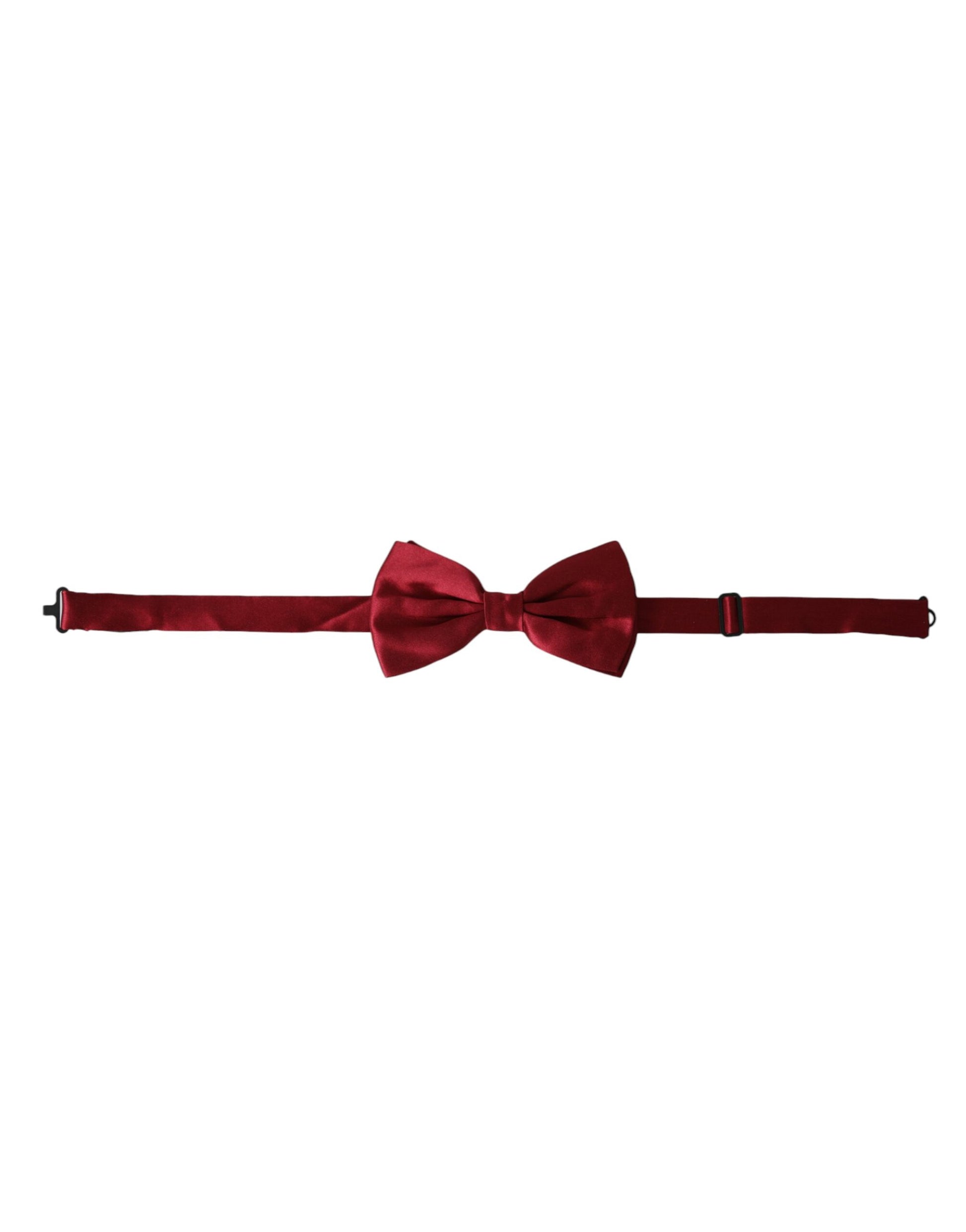 Dolce & Gabbana Red Satin Silk Adjustable Neck Men Bow Tie