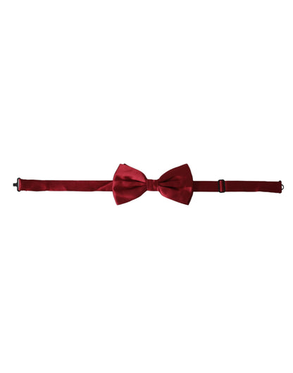 Dolce & Gabbana Red Satin Silk Adjustable Neck Men Bow Tie Dolce & Gabbana