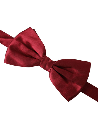 Dolce & Gabbana Red Satin Silk Adjustable Neck Men Bow Tie Dolce & Gabbana