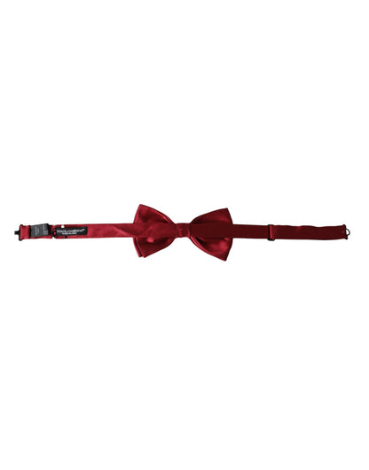 Dolce & Gabbana Red Satin Silk Adjustable Neck Men Bow Tie Dolce & Gabbana