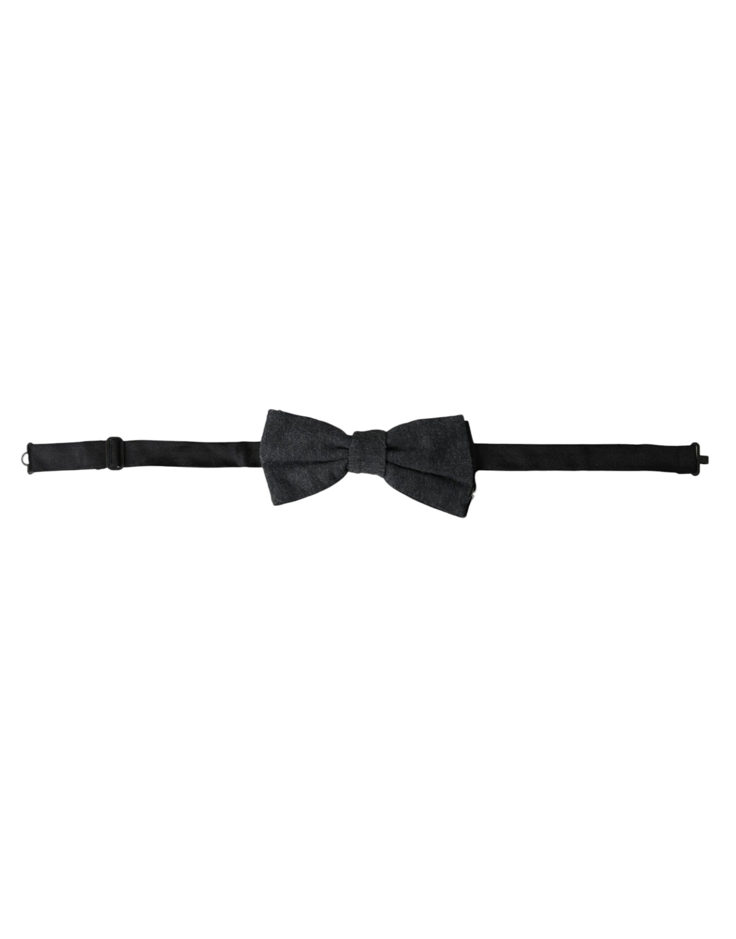 Dolce & Gabbana Dark Gray Silk Adjustable Neck Men Bow Tie Dolce & Gabbana