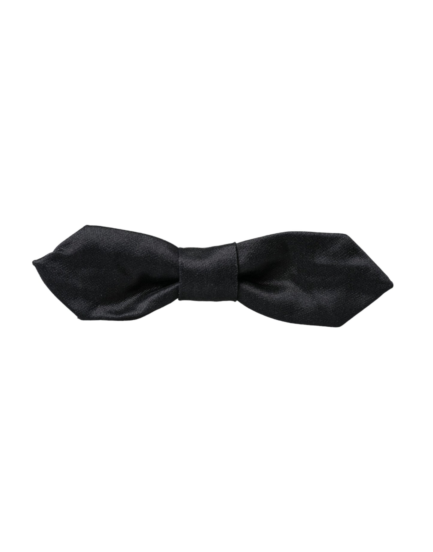 Dolce & Gabbana Black Satin Silk Adjustable Neck Men Bow Tie Dolce & Gabbana