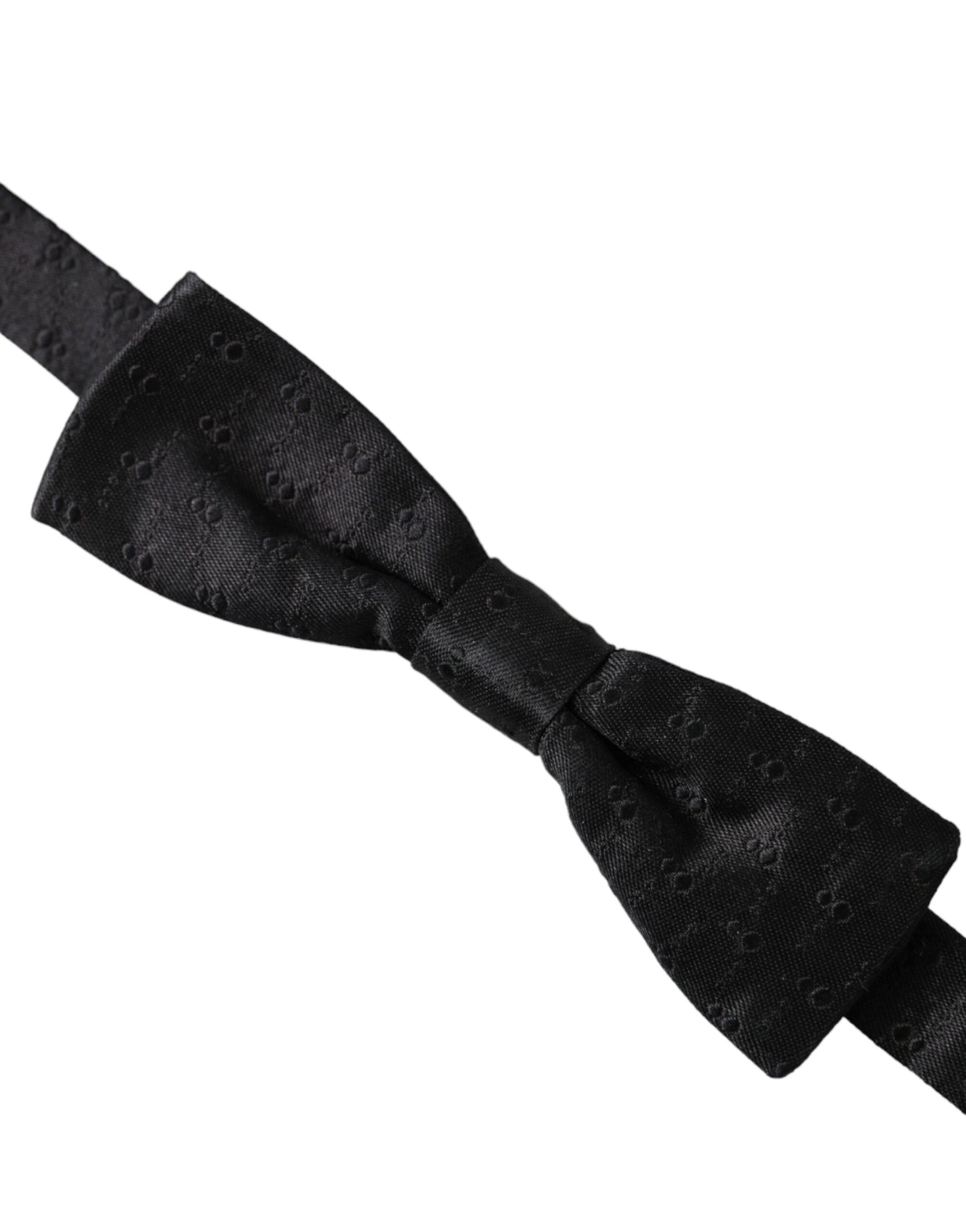 Dolce & Gabbana Black Silk Patterned Adjustable Neck Men Bow Tie Dolce & Gabbana