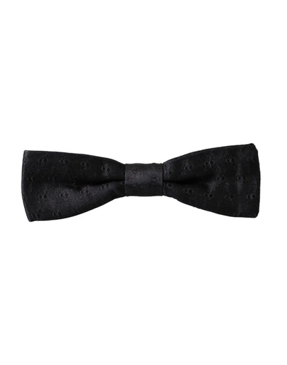 Dolce & Gabbana Black Silk Patterned Adjustable Neck Men Bow Tie Dolce & Gabbana