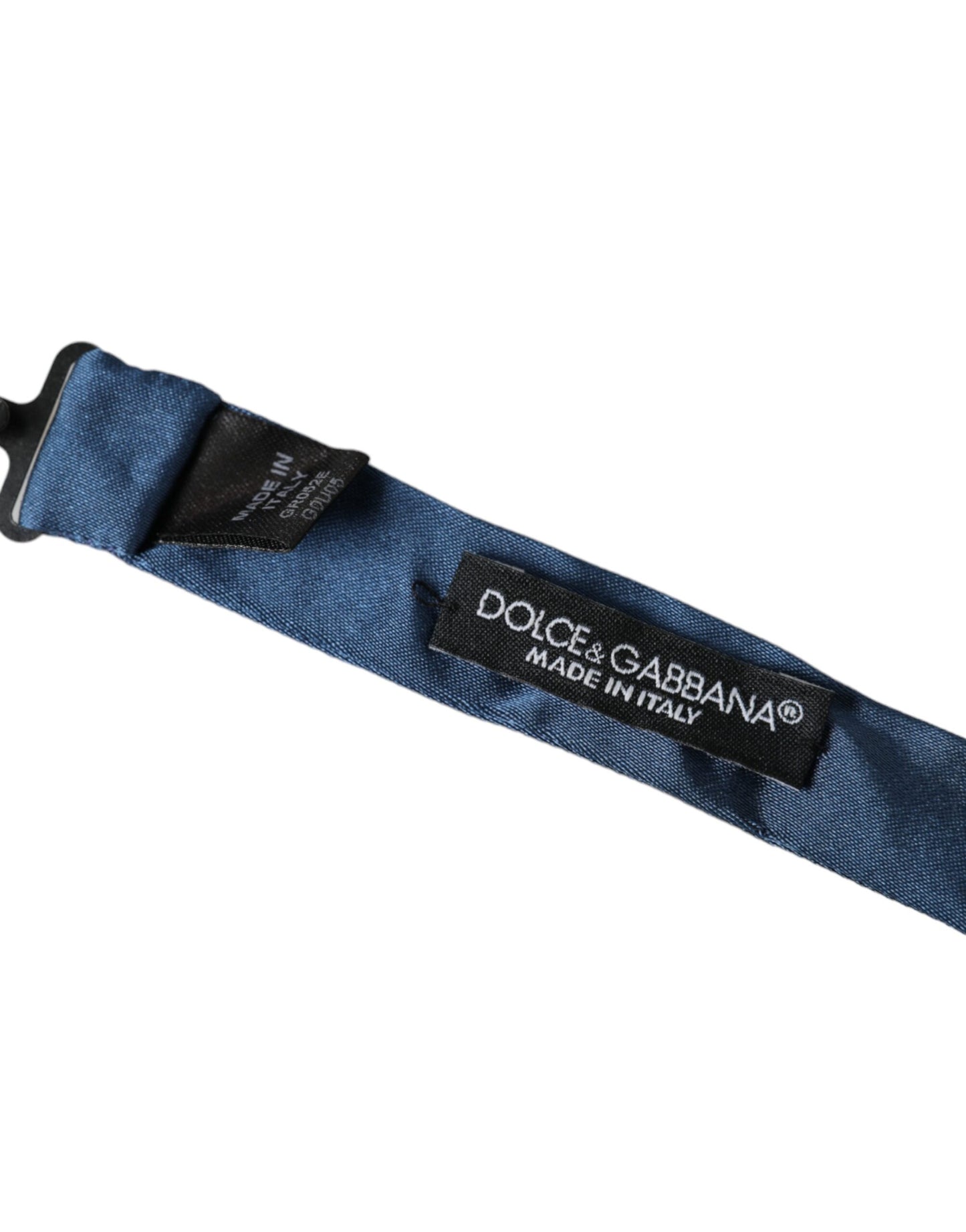 Dolce & Gabbana Blue Satin Silk Adjustable Neck Men Bow Tie Dolce & Gabbana