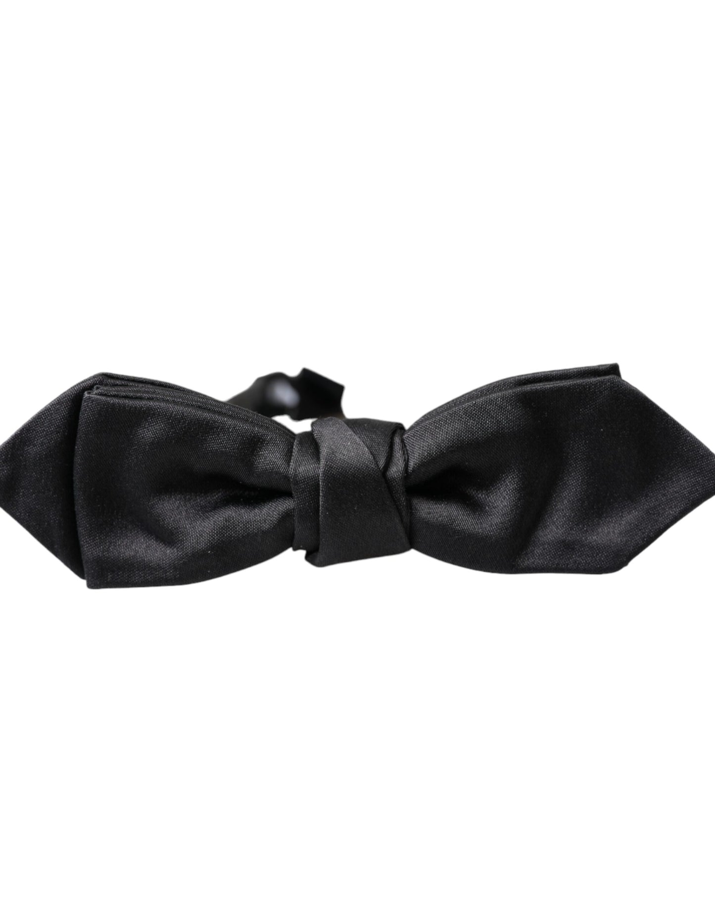 Dolce & Gabbana Black Satin Silk Adjustable Neck Men Bow Tie Dolce & Gabbana