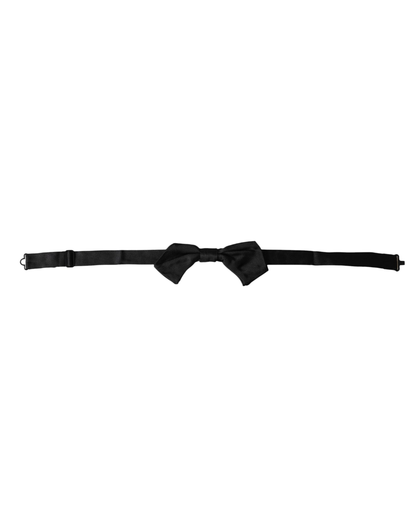 Dolce & Gabbana Black Satin Silk Adjustable Neck Men Bow Tie Dolce & Gabbana