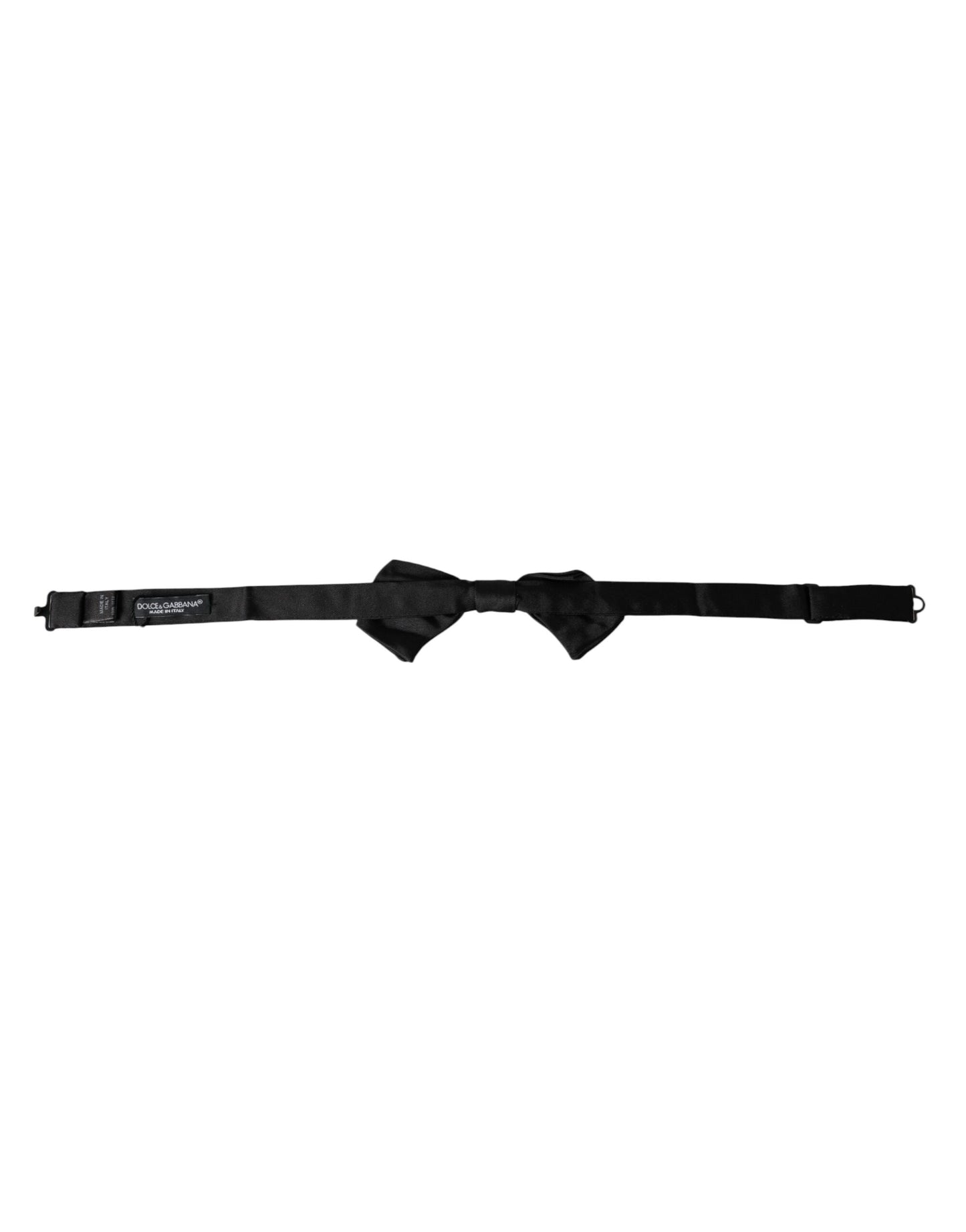 Dolce & Gabbana Black Satin Silk Adjustable Neck Men Bow Tie Dolce & Gabbana