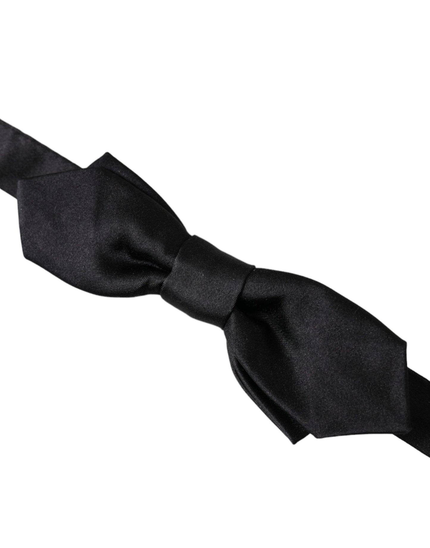 Dolce & Gabbana Black Satin Silk Adjustable Neck Men Bow Tie Dolce & Gabbana