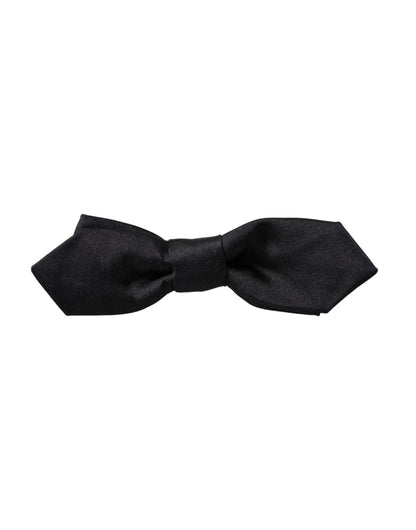 Dolce & Gabbana Black Satin Silk Adjustable Neck Men Bow Tie Dolce & Gabbana