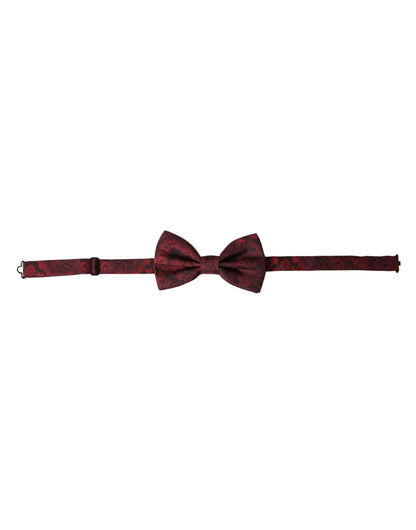 Dolce & Gabbana Red Silk Floral Adjustable Neck Men Bow Tie Dolce & Gabbana