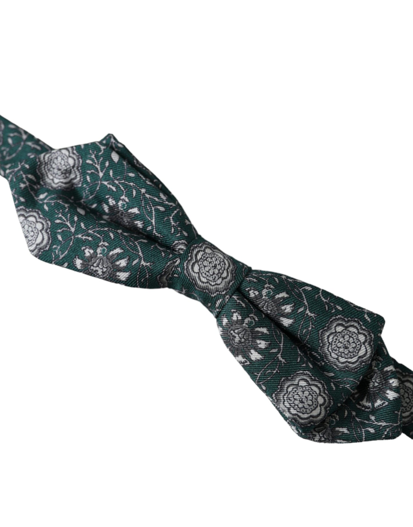 Dolce & Gabbana Green Silk Floral Adjustable Neck Men Bow Tie Dolce & Gabbana