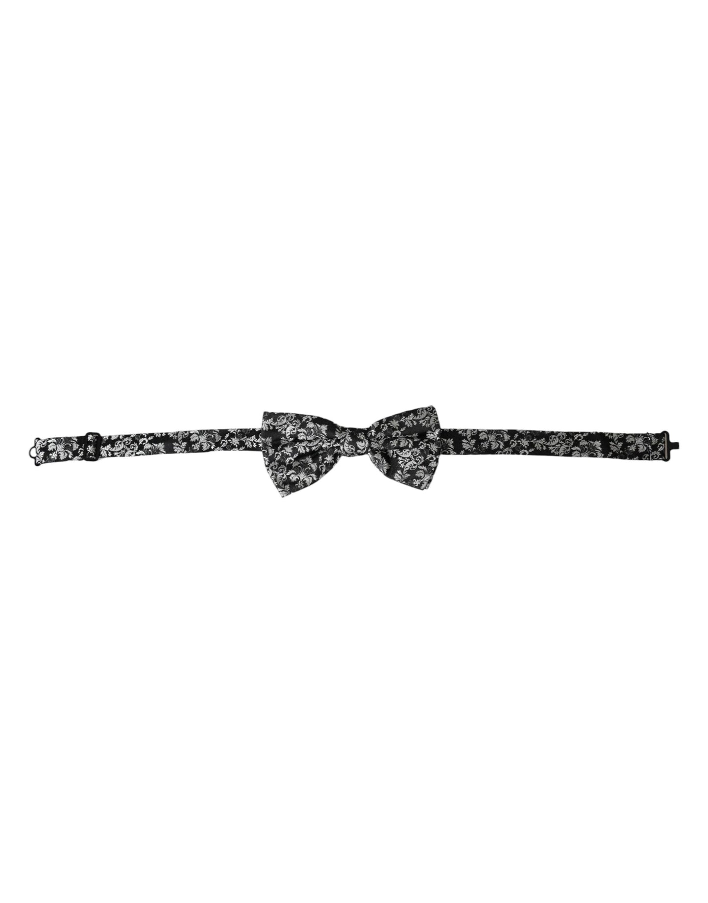 Dolce & Gabbana Black Floral Silk Adjustable Neck Men Bow Tie Dolce & Gabbana