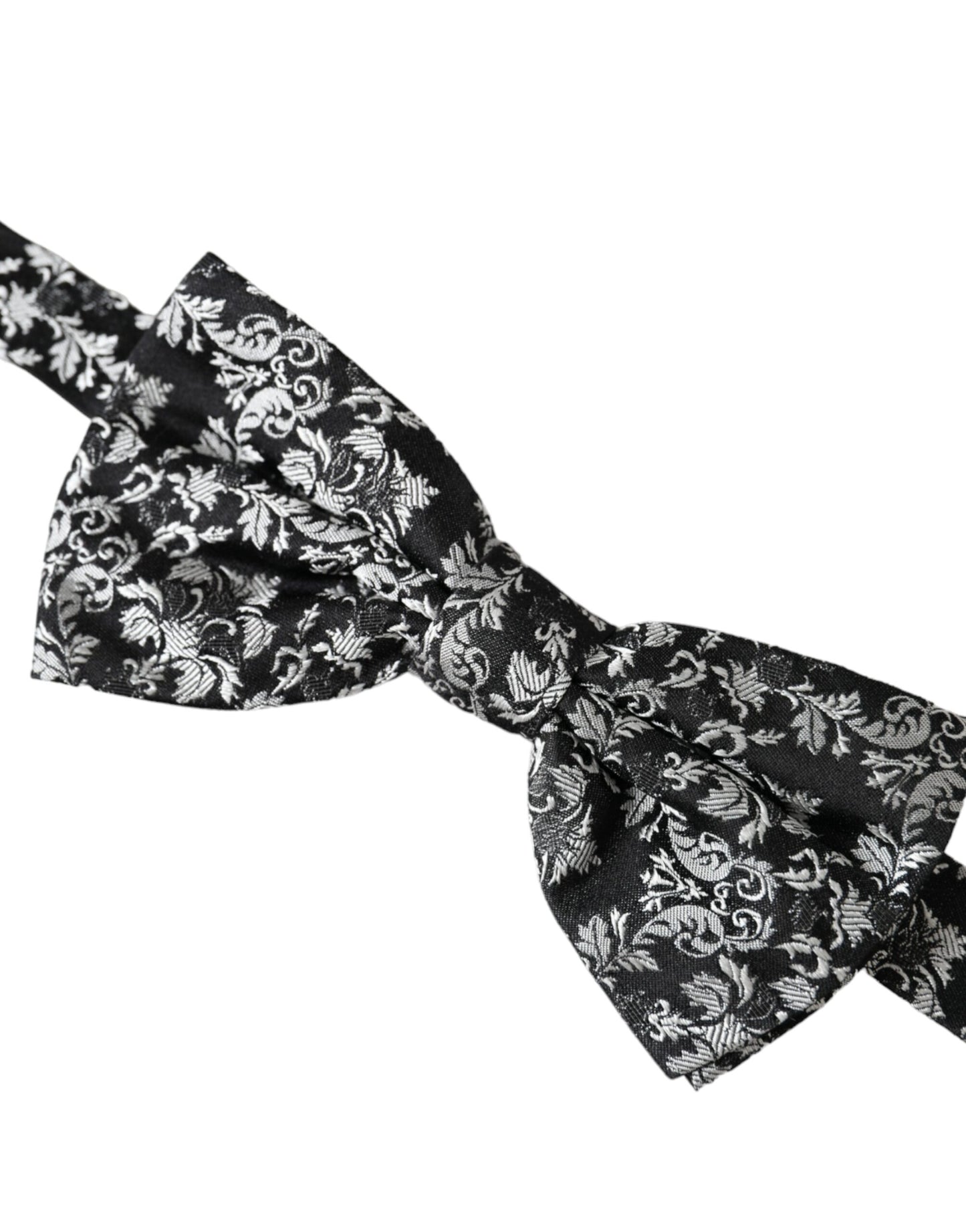 Dolce & Gabbana Black Floral Silk Adjustable Neck Men Bow Tie Dolce & Gabbana