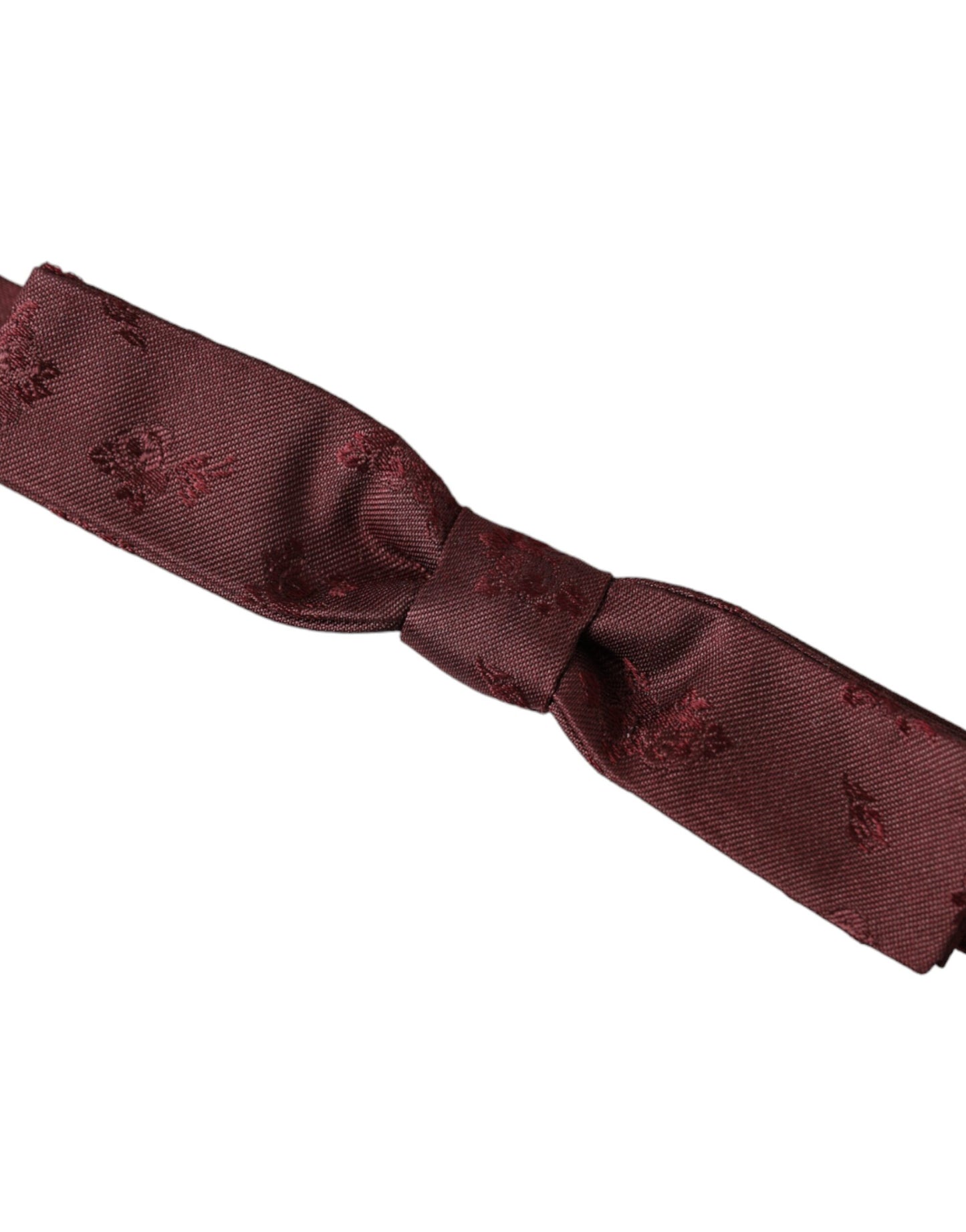 Dolce & Gabbana Maroon Floral Silk Adjustable Neck Men Bow Tie Dolce & Gabbana