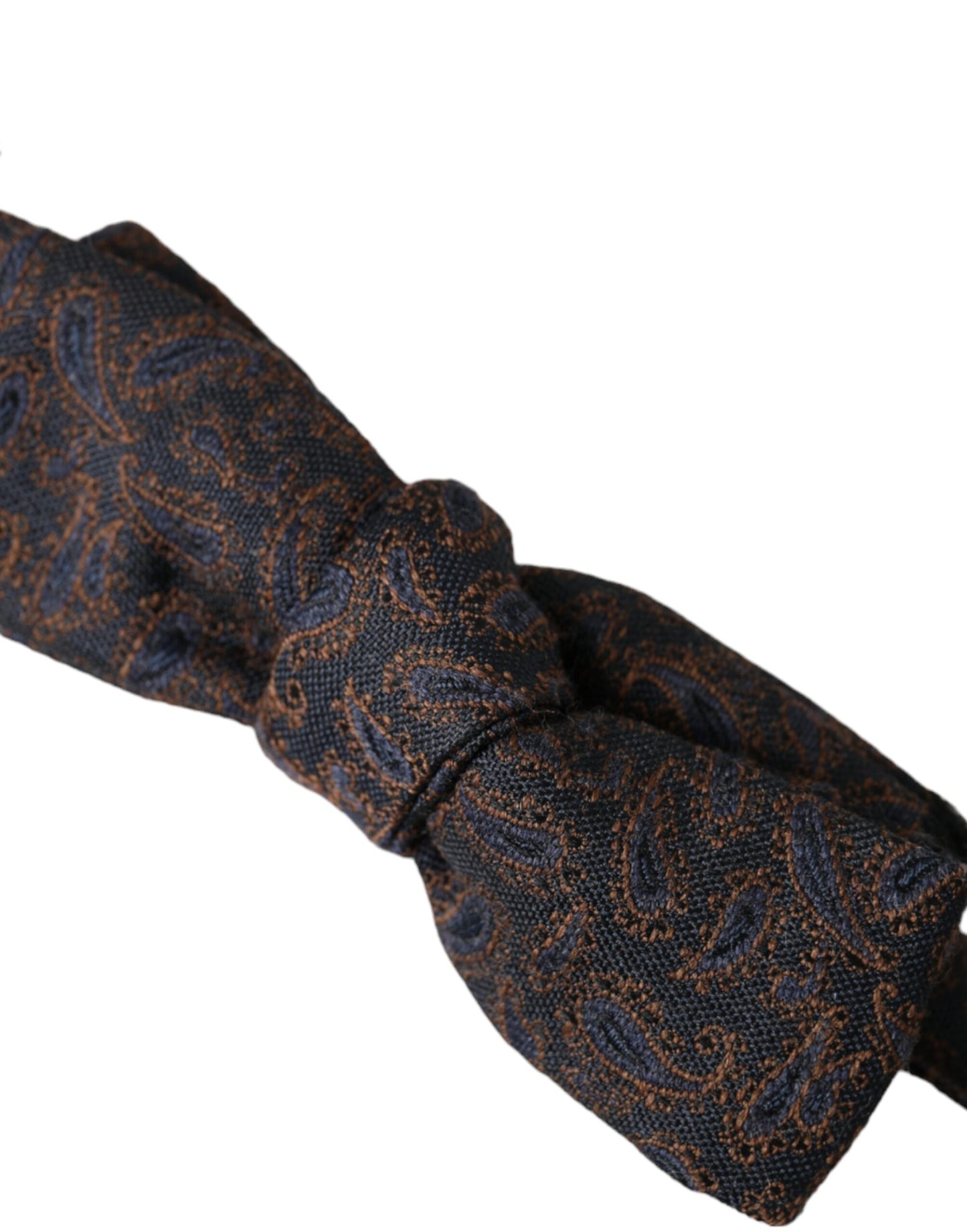 Dolce & Gabbana Brown Fantasy Silk Wool Adjustable Neck Men Bow Tie Dolce & Gabbana