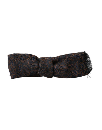 Dolce & Gabbana Brown Fantasy Silk Wool Adjustable Neck Men Bow Tie Dolce & Gabbana