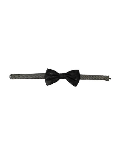 Dolce & Gabbana Black Fantasy Silk Adjustable Neck Men Bow Tie Dolce & Gabbana