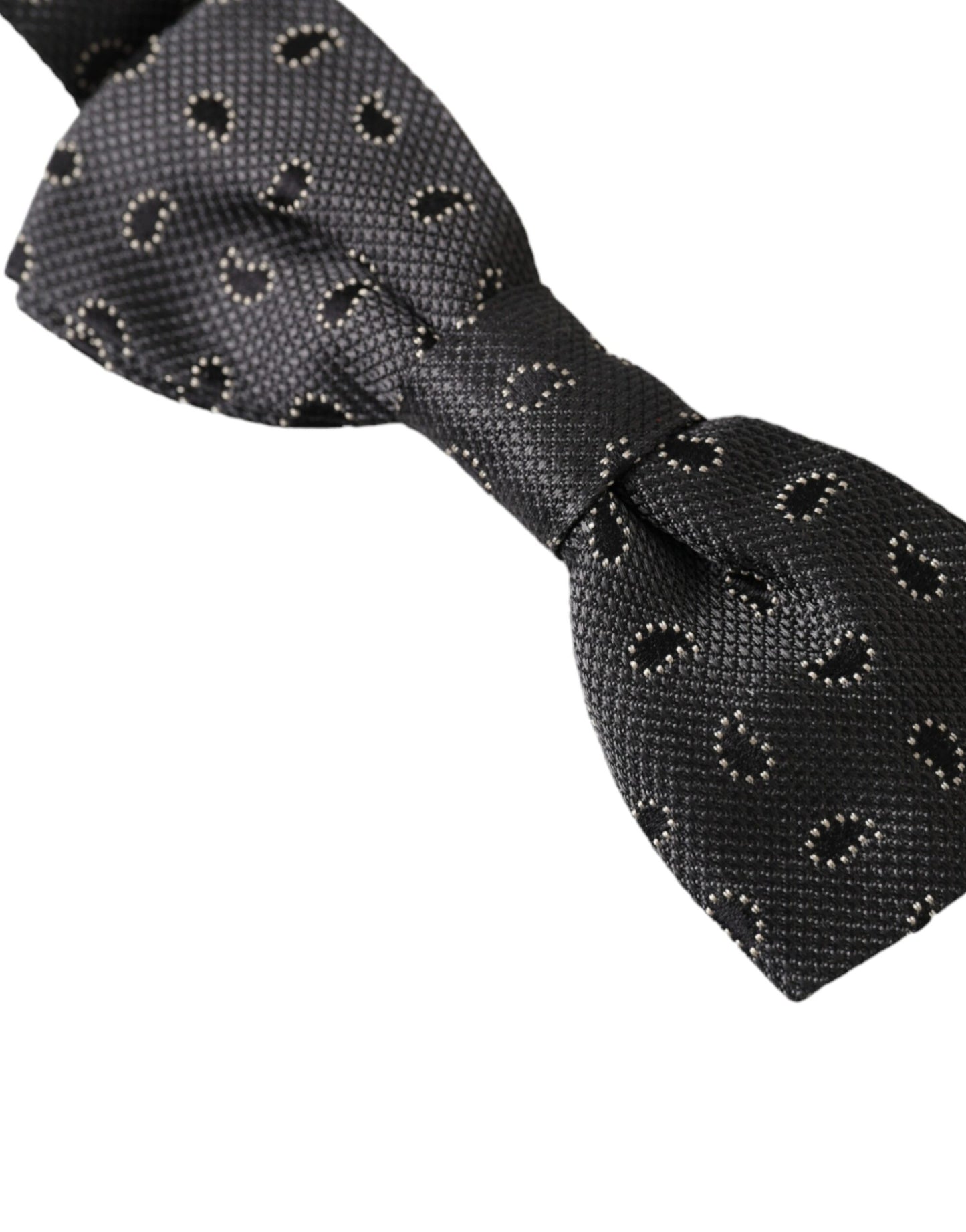 Dolce & Gabbana Black Silk Patterned Adjustable Neck Men Bow Tie Dolce & Gabbana