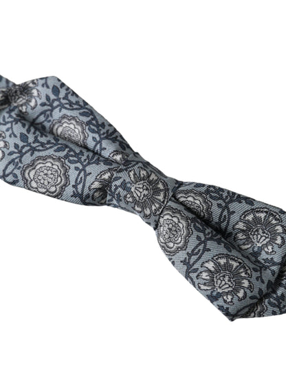 Dolce & Gabbana Gray Silk Patterned Adjustable Neck Men Bow Tie Dolce & Gabbana