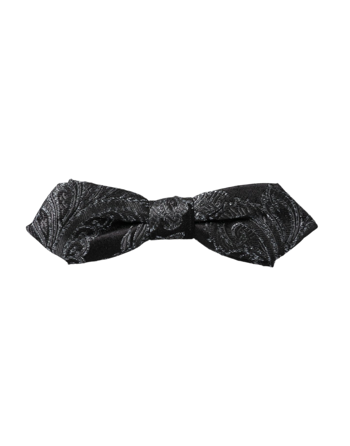 Dolce & Gabbana Black Silk Jacquard Adjustable Neck Men Bow Tie Dolce & Gabbana