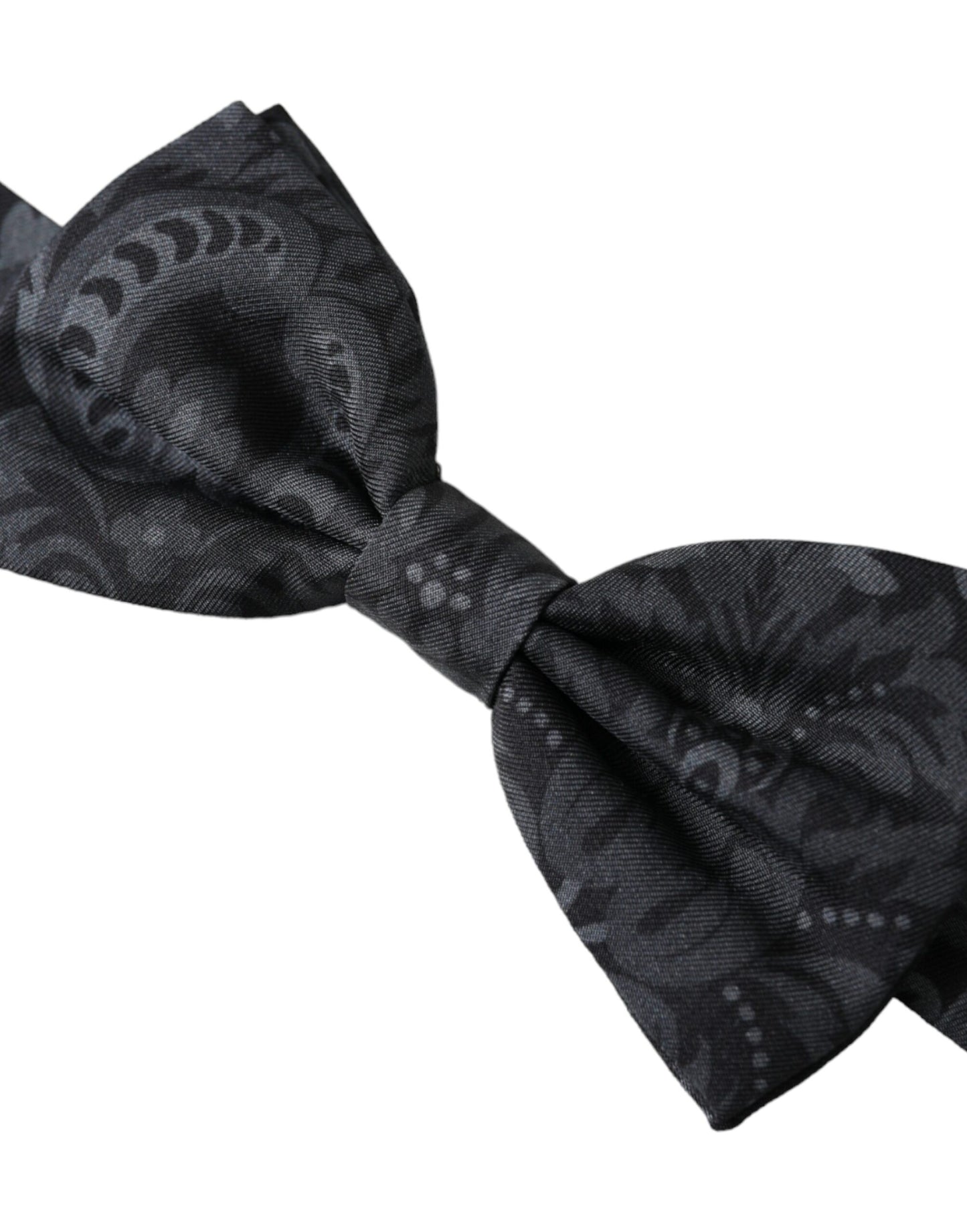 Dolce & Gabbana Dark Gray Silk Patterned Adjustable Men Bow Tie Dolce & Gabbana