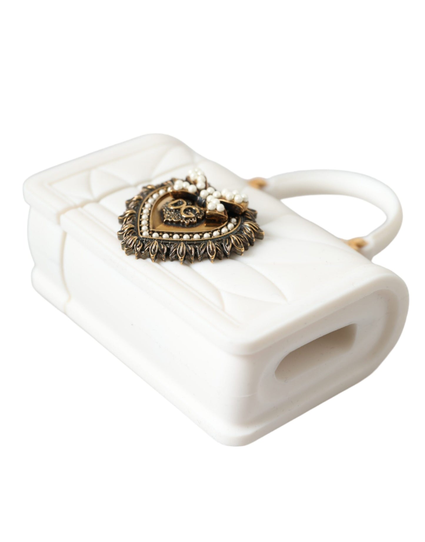 Dolce & Gabbana White Silicone Devotion Heart Cover Hand Bag Airpod Case Dolce & Gabbana