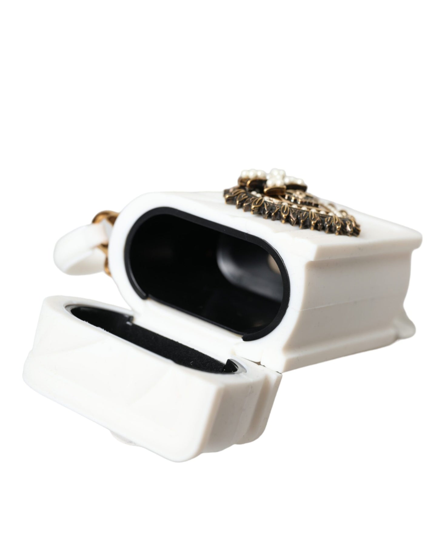 Dolce & Gabbana White Silicone Devotion Heart Cover Hand Bag Airpod Case Dolce & Gabbana