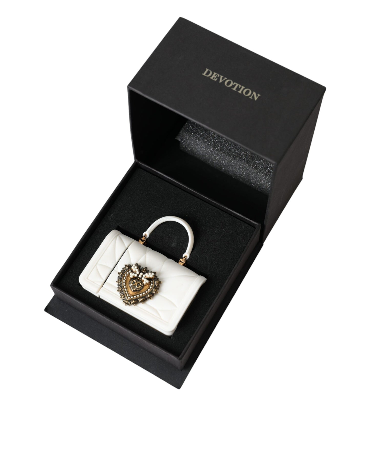 Dolce & Gabbana White Silicone Devotion Heart Cover Hand Bag Airpod Case Dolce & Gabbana