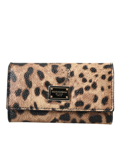 Dolce & Gabbana Brown Leopard PVC Pouch Key Holder Case Keyring Dolce & Gabbana