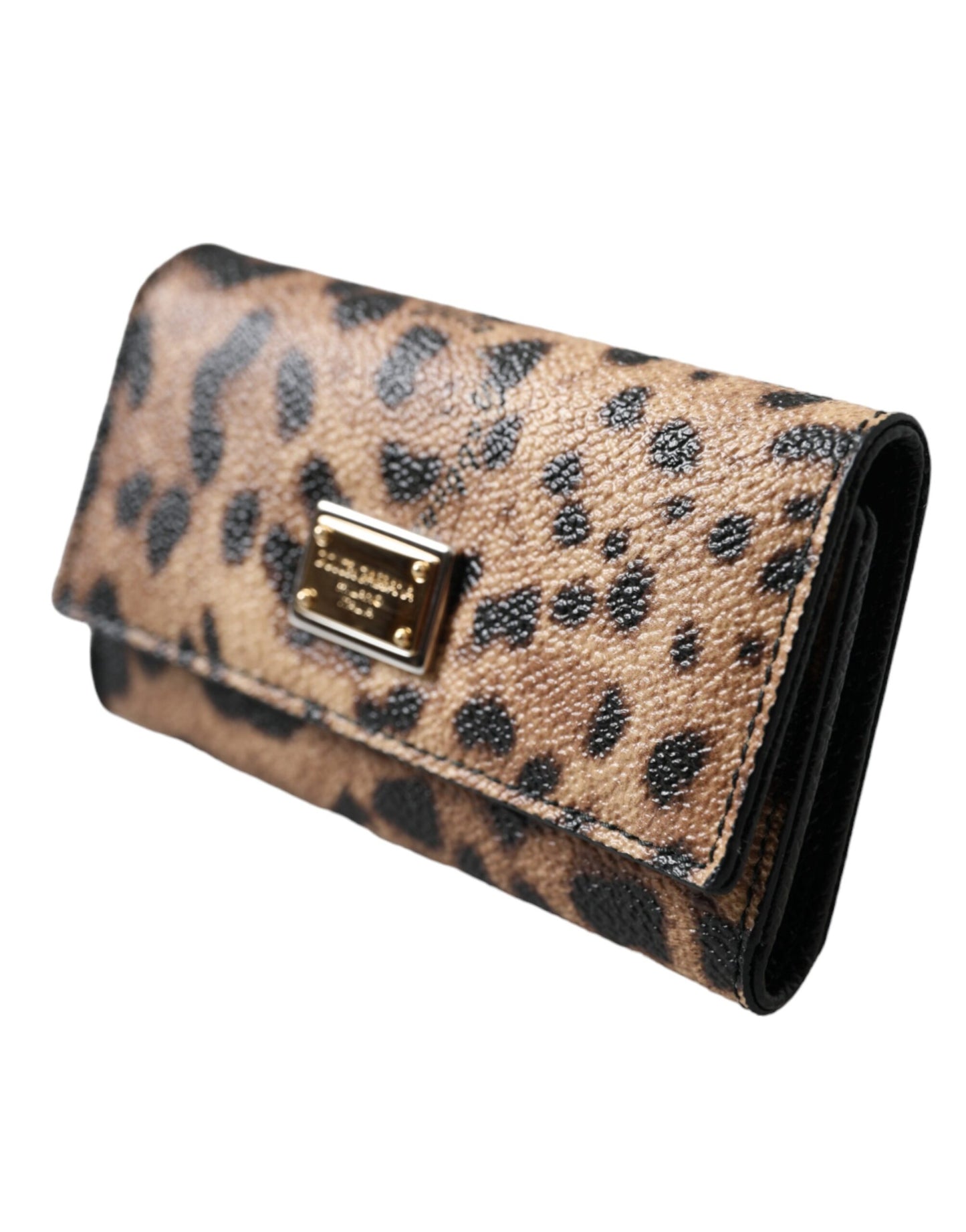 Dolce & Gabbana Brown Leopard PVC Pouch Key Holder Case Keyring Dolce & Gabbana