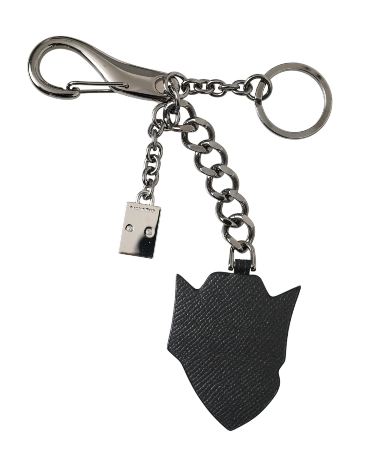 Dolce & Gabbana Black Prince Studs Logo Silver Brass Keychain Keyring Dolce & Gabbana