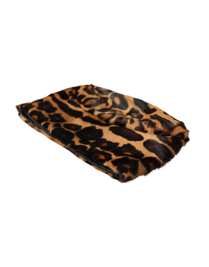 Dolce & Gabbana Brown Leopard Fur Women Bucket Hat Dolce & Gabbana