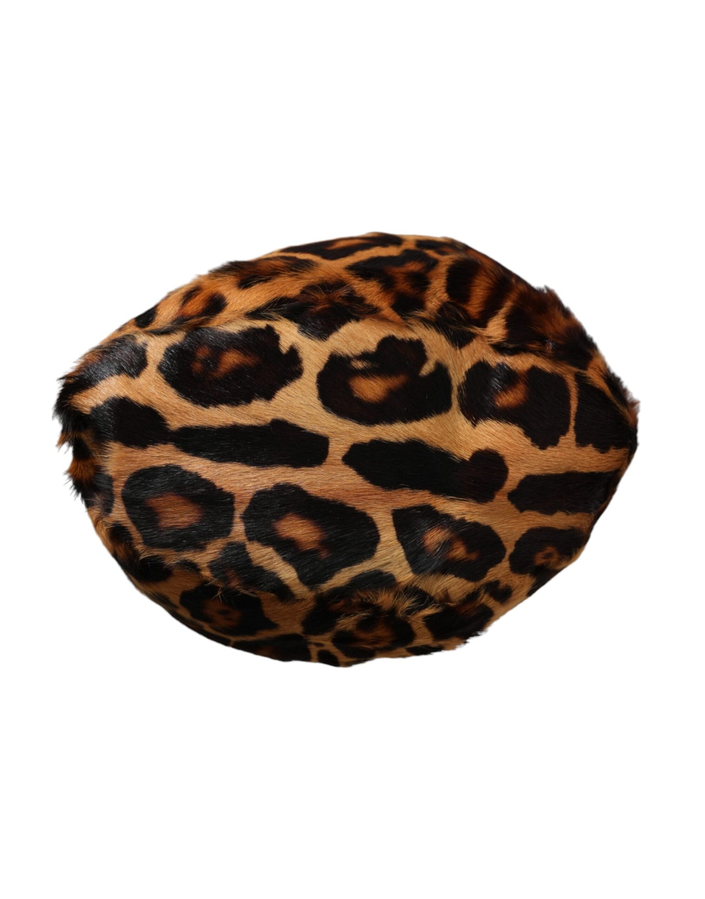 Dolce & Gabbana Brown Leopard Fur Women Bucket Hat Dolce & Gabbana