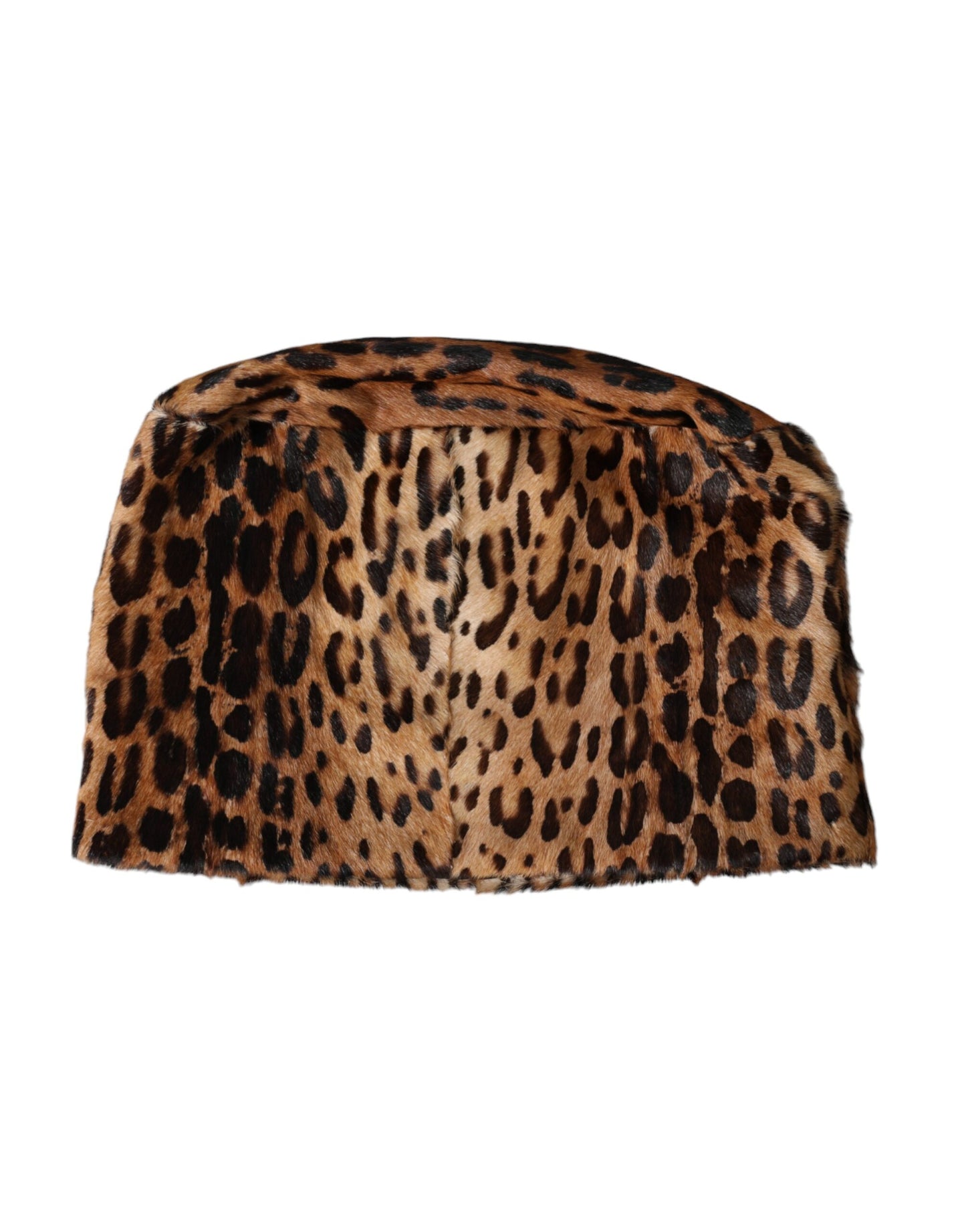 Dolce & Gabbana Brown Leopard Fur Women Bucket Hat Dolce & Gabbana