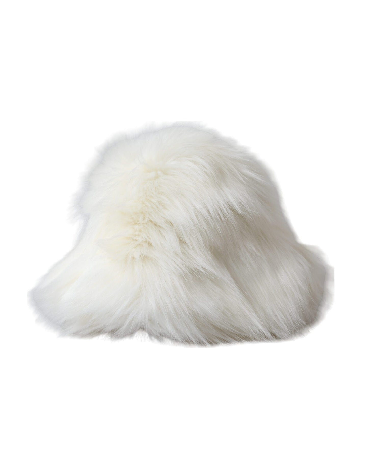 Dolce & Gabbana White Acrylic Fur Womens Bucket Hat Dolce & Gabbana