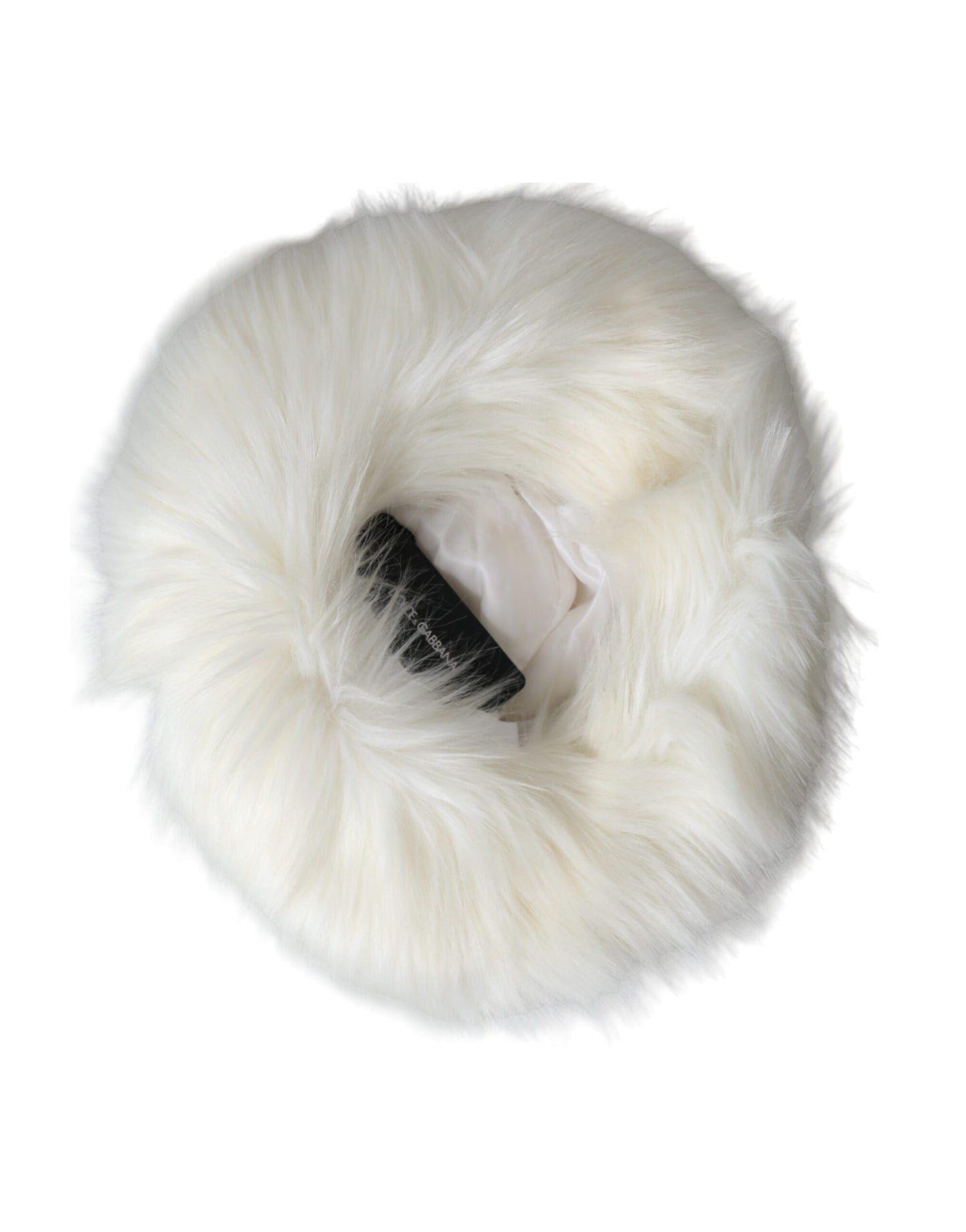 Dolce & Gabbana White Acrylic Fur Womens Bucket Hat Dolce & Gabbana